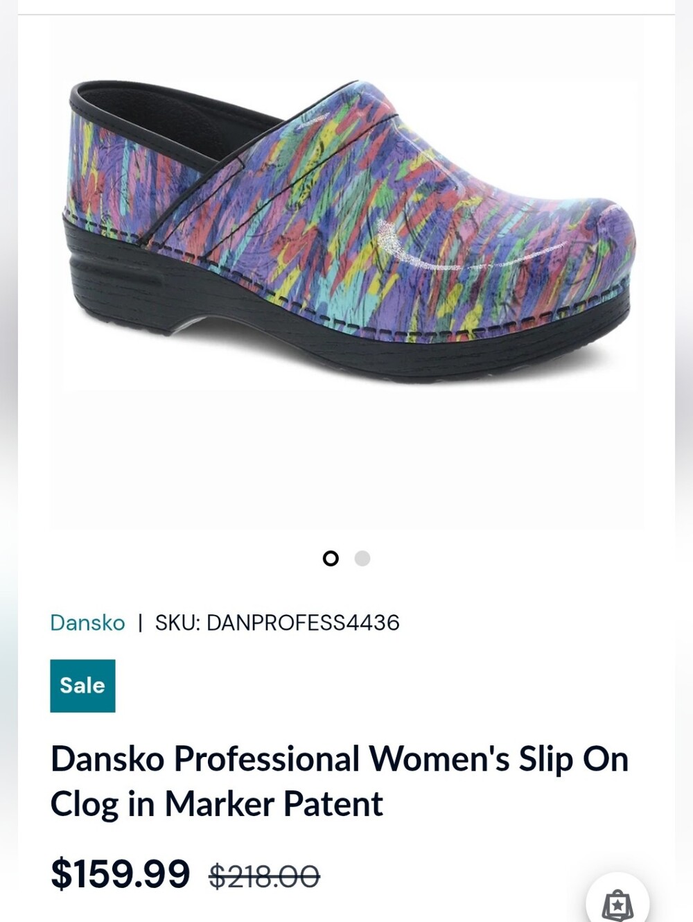 Dansko Professional Slip On Clogs In Marker Patent Size EU38/ US 7.5-8
